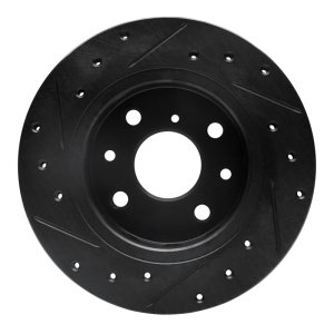 Kia Spectra Brake Rotor (1) - Front Right - R1 Concepts - Drilled & Slotted - Black - `94-`00